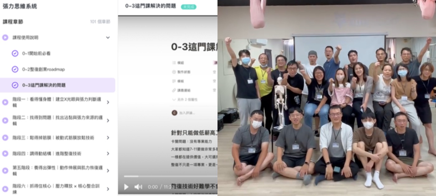 付款後的課程交付介面